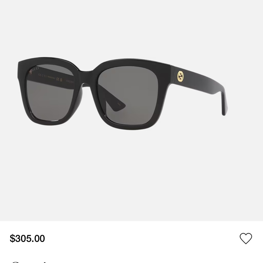 Gucci Black and Gold Sunglasses